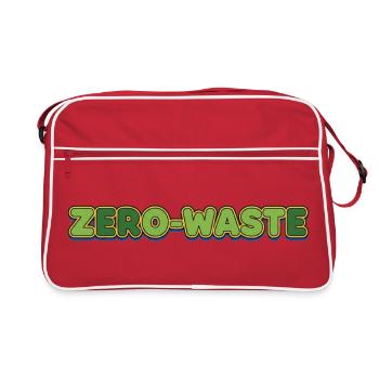 Zero-Waste Retro Green Yellow Design - Retro Bag - red/white - Front