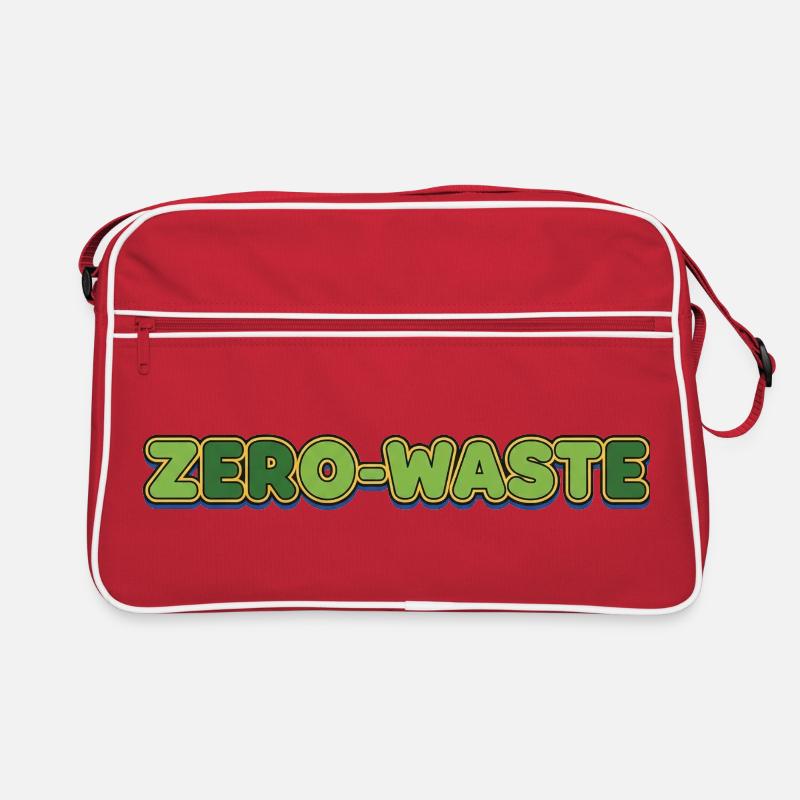 Zéro déchet rétro vert jaune design Sac Retro