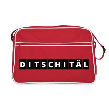 Digital | Ditschitäl | Digitaler Wandel - Retro Tasche - Rot/Weiß - Vorne