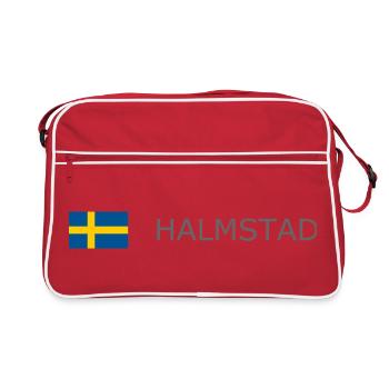 Drapeau de la Suède - Halmstad - Sverige - Schweden - Sac Retro - rouge/blanc - Devant