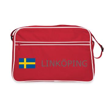 Drapeau de la Suède - Linköping - Sverige - Schweden - Sac Retro - rouge/blanc - Devant