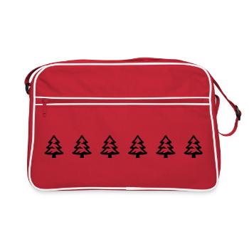 Fir tree icon forest - Retro Bag - red/white - Front