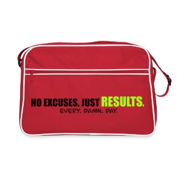 NO EXCUSES - Performance mindset Shirt - Retro Bag - red/white - Front
