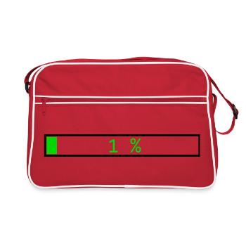 Barre de chargement Vert 1% contour Noir - Sac Retro - rouge/blanc - Devant