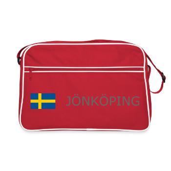 Drapeau de la Suède - Jönköping - Sverige - Schweden - Sac Retro - rouge/blanc - Devant