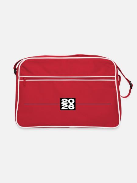 2026 Linie - Retro Tasche - Rot/Weiß - Vorne