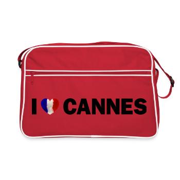 I love Cannes France - Retro Bag - red/white - Front