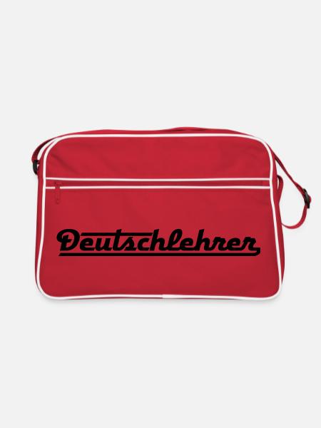 2541614 15056055 deutschlehrer - Retro Tasche - Rot/Weiß - Vorne