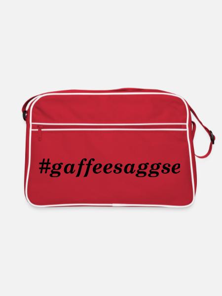 Sachsenliebe gaffeesaggse - Retro Tasche - Rot/Weiß - Vorne