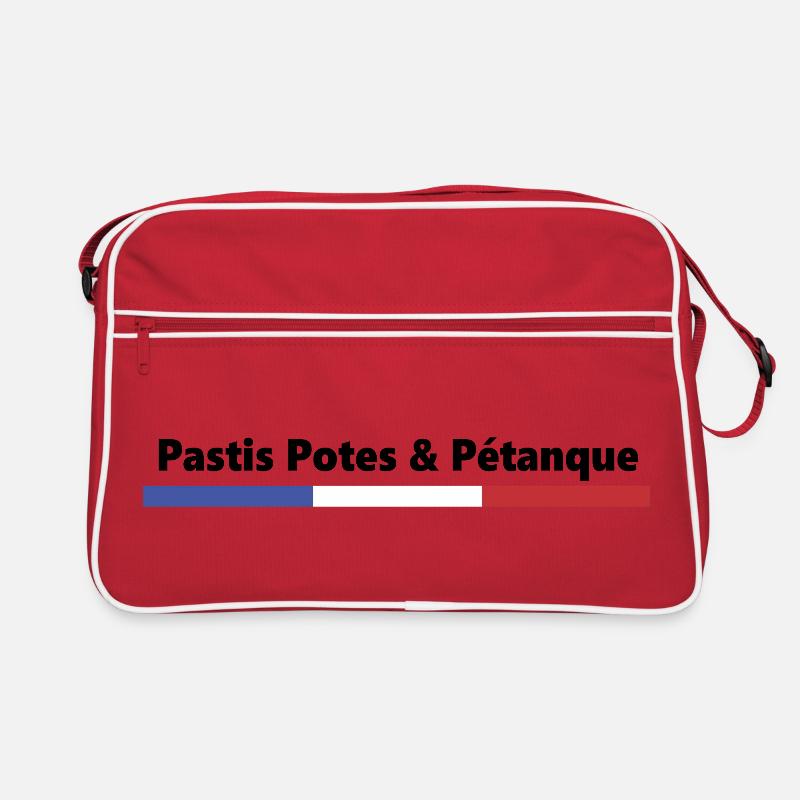 PASTIS POTES PÉTANQUE FRANKREICH BBR - Retro Tasche - Rot/Weiß