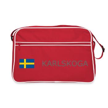 Drapeau de la Suède - Karlskoga - Sverige - Schweden - Sac Retro - rouge/blanc - Devant