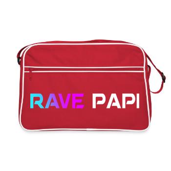 Techno House Electro Festival Hardstyle Rave Dad - Retro Tasche - Rot/Weiß - Vorne