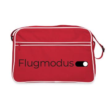 Flugmodus an. – Minimalistisches Design in Schwarz - Retro Tasche - Rot/Weiß - Vorne