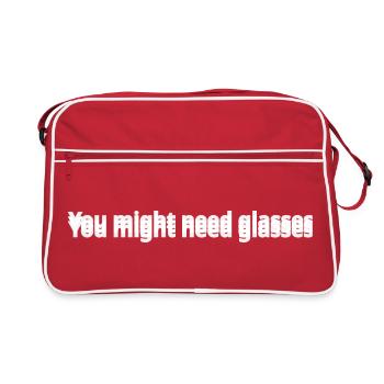 You Might Need Glasses - Retro Bag - red/white - Front