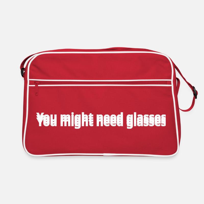 Möglicherweise benötigen Sie eine Brille - Retro Tasche - Rot/Weiß