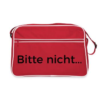Bitte nicht... - Retro Tasche - Rot/Weiß - Vorne