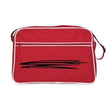 Sweeping lines | Vectorgraphic = Change Colors - Retro Bag - red/white - Front