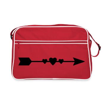 Flèche avec des cœurs - Sac Retro - rouge/blanc - Devant