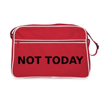 NOT TODAY – Minimal Typographic Quote - Retro Bag - red/white - Front