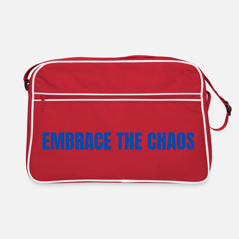 Umarme die Chaos Bold-Typografie Retro Tasche