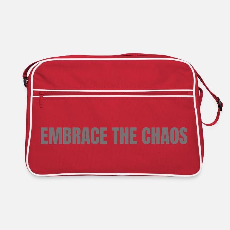 Umarme das Chaos: Kräftiger monochromer Druck Retro Tasche