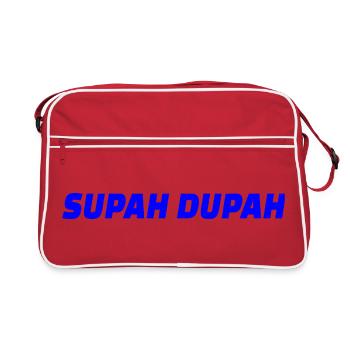 Supah Dupah Bold Typographic design - Retro Bag - red/white - Front