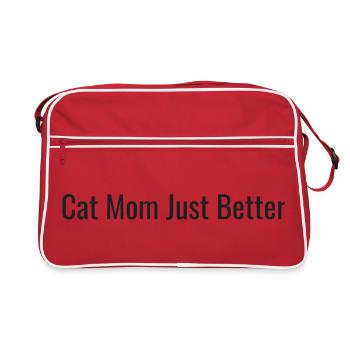 Maman Chat | Juste un meilleur thé - Sac Retro - rouge/blanc - Devant