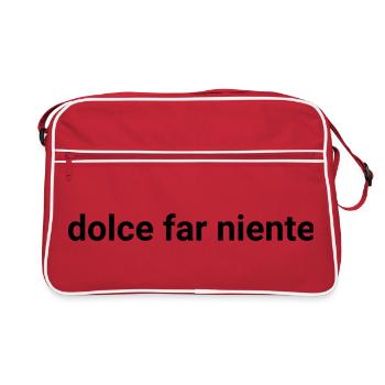 Dolce Far Niente – Das süße Nichtstun - Retro Tasche - Rot/Weiß - Vorne