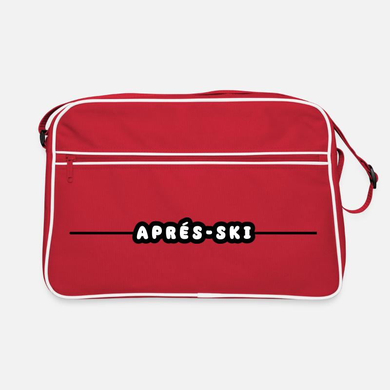 Apres Ski Urlaub - Retro Tasche - Rot/Weiß