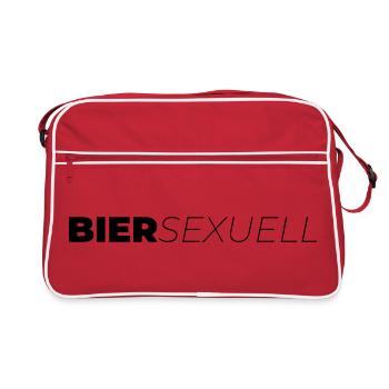Biersexuell - Retro Tasche - Rot/Weiß - Vorne