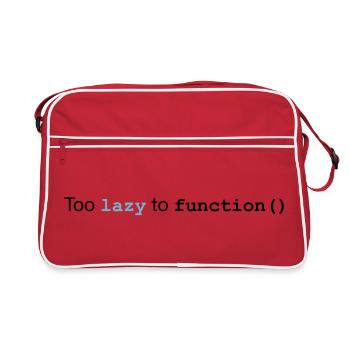 Too lazy to function - Retro Bag - red/white - Front