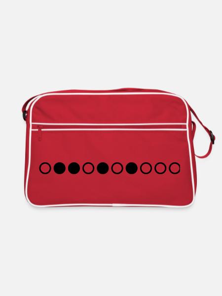 Nerdy design "prime numbers" up to 10 - Retro Bag - red/white - Front