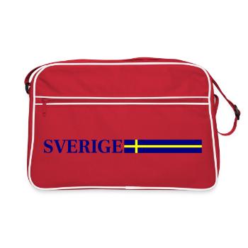 Schweden Flagge Sverige - Retro Tasche - Rot/Weiß - Vorne