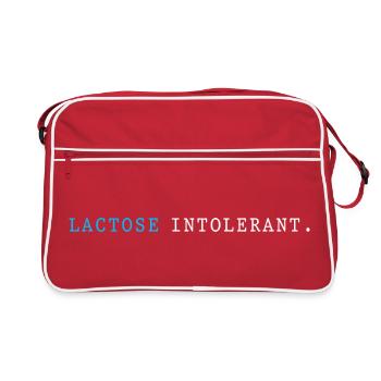 Lactose Intolerance Flatulence Milk Allergy - Retro Bag - red/white - Front