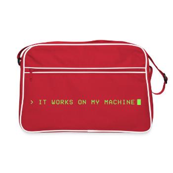 Developer & Coder Saying - Retro Bag - red/white - Front