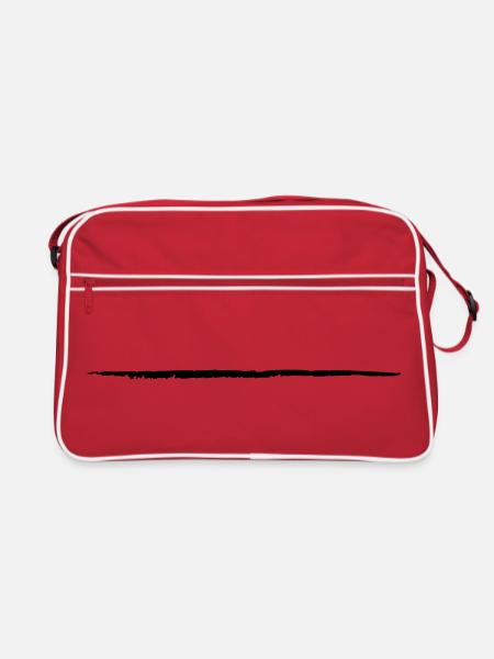 Brush Stroke Underline Pinselstrich Grunge Art - Retro Bag - red/white - Front