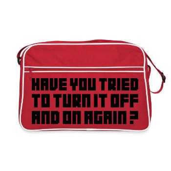 Turn it off and on again - Retro Bag - red/white - Front