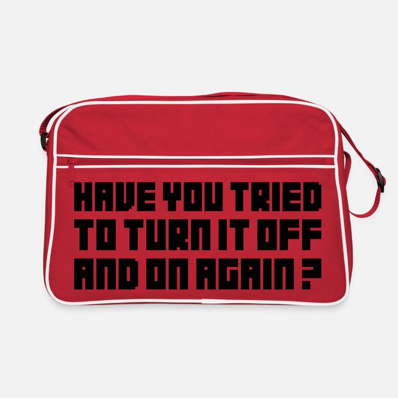 Turn it off and on again - Sac Retro - rouge/blanc