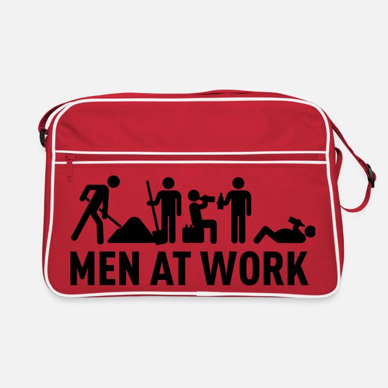 men at work - construction area - worker hard Sac Retro