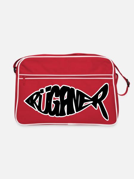 Rüganer Fisch - Retro Tasche - Rot/Weiß - Vorne
