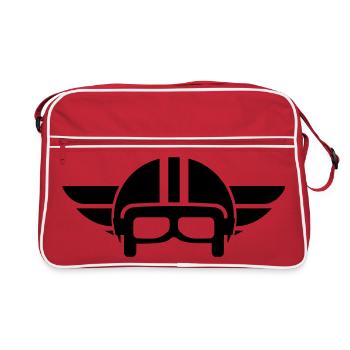 Vintage motorcycle helmet with wings - Retro Bag - red/white - Front