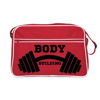 bodybuilder, bodybuilding, fitness, workout, beast - Retro Bag - red/white - Front