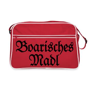 Boarisches Madl - Ein Mädel aus Bayern - Retro Tasche - Rot/Weiß - Vorne