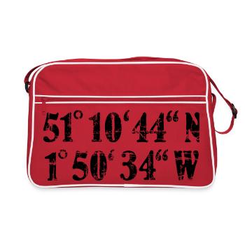 Stonehenge Coordinates Vintage Black (EU) - Retro Bag - red/white - Front