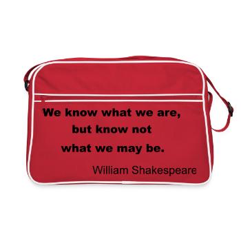 William Shakespeare Quote - Retro Bag - red/white - Front