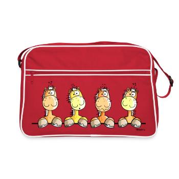 Das Pferde Team - Retro Tasche - Rot/Weiß - Vorne