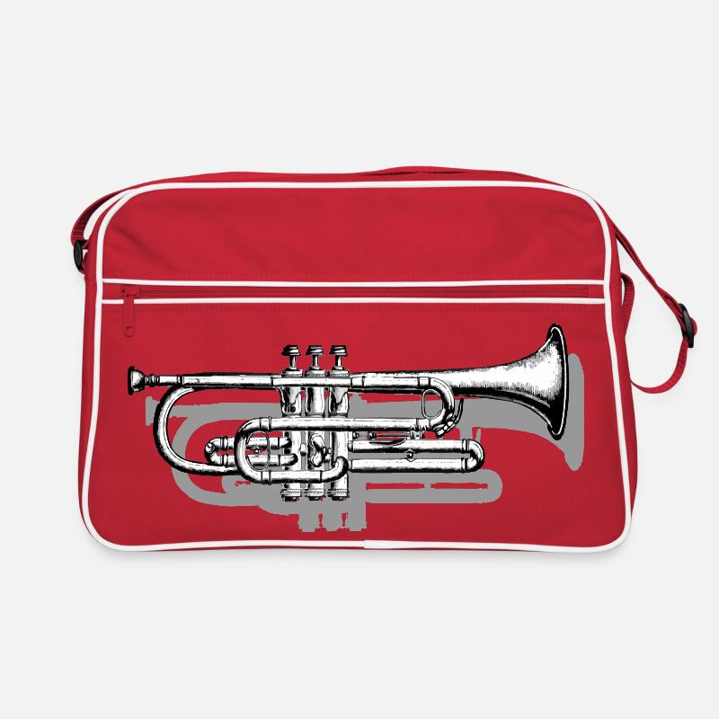 Trompete mit Schatten Retro Tasche