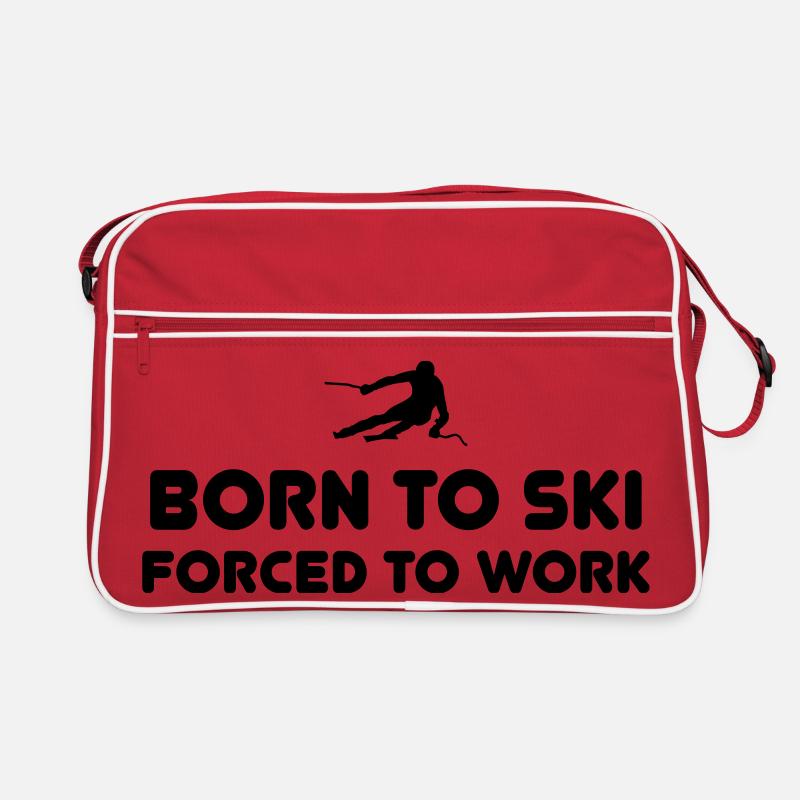 Born to Ski - Retro Tasche - Rot/Weiß