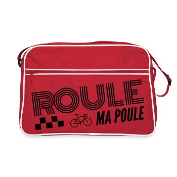 Roule ma poule / cyclisme  - Sac Retro - rouge/blanc - Devant