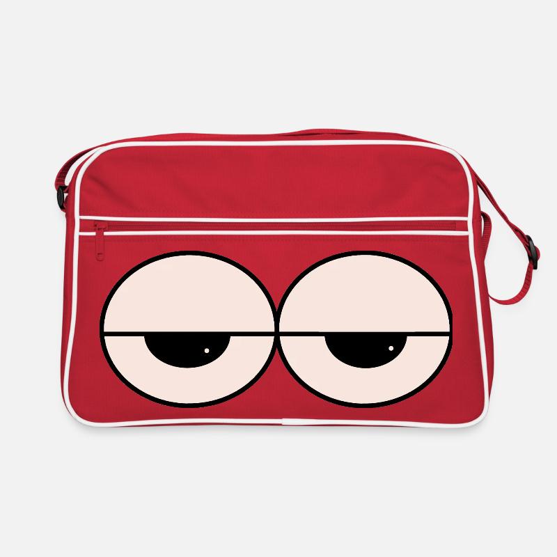 Yeux endormis Style minimal - Sac Retro - rouge/blanc